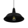 GLOBOSTAR® RAY 01049 Vintage Κρεμαστό Φωτιστικό Οροφής με Ντουί 1 x E27 AC 220-240V IP20 - Μαύρο - Μ36 x Π36 x Υ25cm