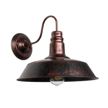 GLOBOSTAR® RAY 01052 Vintage Φωτιστικό Τοίχου - Απλίκα με Ντουί 1 x E27 AC 220-240V IP20 - Χάλκινο Εφέ Σκουριάς - Μ35 x Π40 x Υ32cm