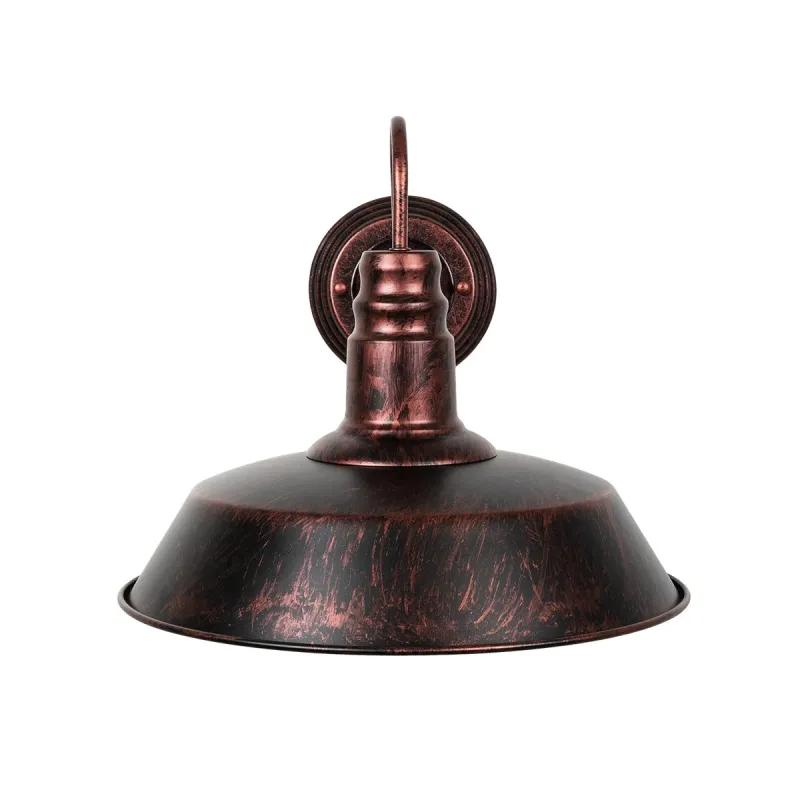 GLOBOSTAR® RAY 01052 Vintage Φωτιστικό Τοίχου - Απλίκα με Ντουί 1 x E27 AC 220-240V IP20 - Χάλκινο Εφέ Σκουριάς - Μ35 x Π40 x Υ32cm