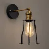 GLOBOSTAR® CATEL 01054 Vintage Φωτιστικό Τοίχου - Απλίκα με Ντουί 1 x E27 AC 220-240V IP20 - Μαύρο & Χρυσό - Μ15 x Π23 x Υ30cm