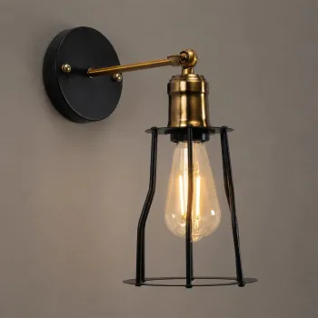 GLOBOSTAR® CATEL 01054 Vintage Φωτιστικό Τοίχου - Απλίκα με Ντουί 1 x E27 AC 220-240V IP20 - Μαύρο & Χρυσό - Μ15 x Π23 x Υ30cm GLOBOSTAR® CATEL 01054 Vintage Φωτιστικό Τοίχου - Απλίκα με Ντουί 1 x E27 AC 220-240V IP20 - Μαύρο & Χρυσό - Μ15 x Π23 x Υ30cm