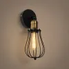 GLOBOSTAR® CATEL 01056 Vintage Φωτιστικό Τοίχου - Απλίκα με Ντουί 1 x E27 AC 220-240V IP20 - Μαύρο & Χρυσό - Μ12 x 15 x Υ32cm