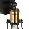 GLOBOSTAR® CATEL 01056 Vintage Φωτιστικό Τοίχου - Απλίκα με Ντουί 1 x E27 AC 220-240V IP20 - Μαύρο & Χρυσό - Μ12 x 15 x Υ32cm