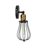 GLOBOSTAR® CATEL 01056 Vintage Φωτιστικό Τοίχου - Απλίκα με Ντουί 1 x E27 AC 220-240V IP20 - Μαύρο & Χρυσό - Μ12 x 15 x Υ32cm