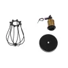 GLOBOSTAR® CATEL 01056 Vintage Φωτιστικό Τοίχου - Απλίκα με Ντουί 1 x E27 AC 220-240V IP20 - Μαύρο & Χρυσό - Μ12 x 15 x Υ32cm