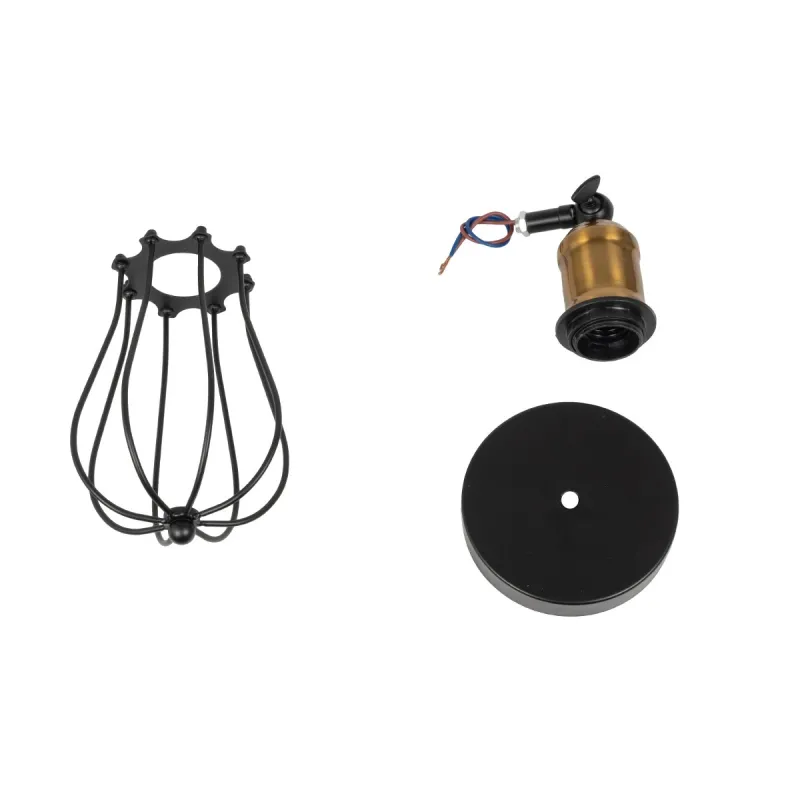 GLOBOSTAR® CATEL 01056 Vintage Φωτιστικό Τοίχου - Απλίκα με Ντουί 1 x E27 AC 220-240V IP20 - Μαύρο & Χρυσό - Μ12 x 15 x Υ32cm