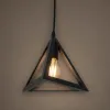 GLOBOSTAR® TRIANGLE 01063 Μοντέρνο Κρεμαστό Φωτιστικό Οροφής με Ντουί 1 x E27 AC 220-240V IP20 - Μαύρο - Μ25 x Π25 x Y21cm