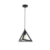 GLOBOSTAR® TRIANGLE 01063 Μοντέρνο Κρεμαστό Φωτιστικό Οροφής με Ντουί 1 x E27 AC 220-240V IP20 - Μαύρο - Μ25 x Π25 x Y21cm