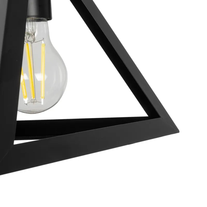 GLOBOSTAR® TRIANGLE 01063 Μοντέρνο Κρεμαστό Φωτιστικό Οροφής με Ντουί 1 x E27 AC 220-240V IP20 - Μαύρο - Μ25 x Π25 x Y21cm