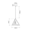 GLOBOSTAR® TRIANGLE 01063 Μοντέρνο Κρεμαστό Φωτιστικό Οροφής με Ντουί 1 x E27 AC 220-240V IP20 - Μαύρο - Μ25 x Π25 x Y21cm