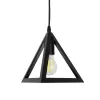 GLOBOSTAR® TRIANGLE 01063 Μοντέρνο Κρεμαστό Φωτιστικό Οροφής με Ντουί 1 x E27 AC 220-240V IP20 - Μαύρο - Μ25 x Π25 x Y21cm