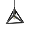 GLOBOSTAR® TRIANGLE 01063 Μοντέρνο Κρεμαστό Φωτιστικό Οροφής με Ντουί 1 x E27 AC 220-240V IP20 - Μαύρο - Μ25 x Π25 x Y21cm