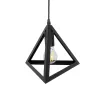 GLOBOSTAR® TRIANGLE 01063 Μοντέρνο Κρεμαστό Φωτιστικό Οροφής με Ντουί 1 x E27 AC 220-240V IP20 - Μαύρο - Μ25 x Π25 x Y21cm