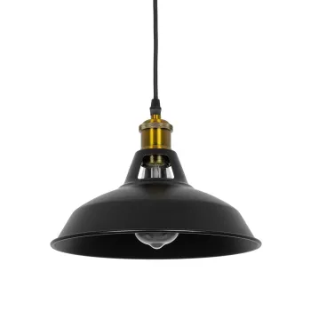 GLOBOSTAR® ANER 01073 Vintage Κρεμαστό Φωτιστικό Οροφής με Ντουί 1 x E27 AC 220-240V IP20 - Μαύρο & Χρυσό - Μ27.5 x Π27.5 x Υ19cm