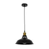 GLOBOSTAR® ANER 01073 Vintage Κρεμαστό Φωτιστικό Οροφής με Ντουί 1 x E27 AC 220-240V IP20 - Μαύρο & Χρυσό - Μ27.5 x Π27.5 x Υ19cm