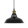 GLOBOSTAR® ANER 01073 Vintage Κρεμαστό Φωτιστικό Οροφής με Ντουί 1 x E27 AC 220-240V IP20 - Μαύρο & Χρυσό - Μ27.5 x Π27.5 x Υ19cm