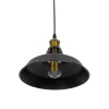 GLOBOSTAR® ANER 01073 Vintage Κρεμαστό Φωτιστικό Οροφής με Ντουί 1 x E27 AC 220-240V IP20 - Μαύρο & Χρυσό - Μ27.5 x Π27.5 x Υ19cm