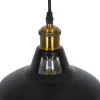 GLOBOSTAR® ANER 01073 Vintage Κρεμαστό Φωτιστικό Οροφής με Ντουί 1 x E27 AC 220-240V IP20 - Μαύρο & Χρυσό - Μ27.5 x Π27.5 x Υ19cm