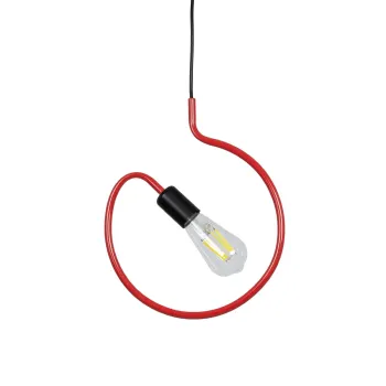GLOBOSTAR® LIBBY 01095-1 Παιδικό Κρεμαστό Φωτιστικό Οροφής με Ντουί 1 x E27 AC 220-240V IP20 - Κόκκινο - Μ28 x Π4 x Υ34cm