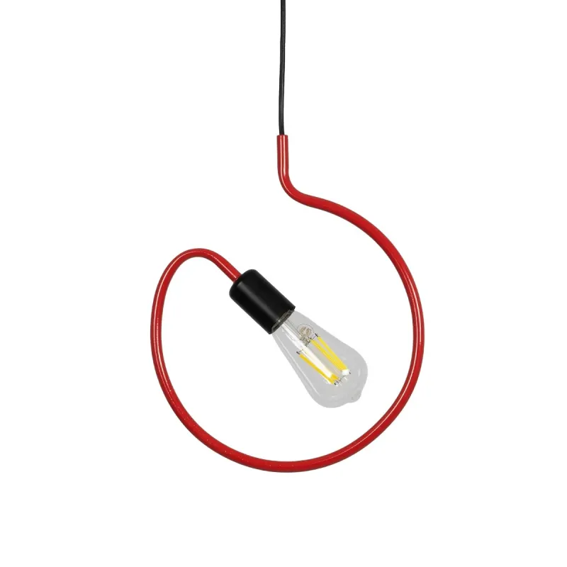 GLOBOSTAR® LIBBY 01095-1 Παιδικό Κρεμαστό Φωτιστικό Οροφής με Ντουί 1 x E27 AC 220-240V IP20 - Κόκκινο - Μ28 x Π4 x Υ34cm