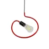 GLOBOSTAR® LIBBY 01095-1 Παιδικό Κρεμαστό Φωτιστικό Οροφής με Ντουί 1 x E27 AC 220-240V IP20 - Κόκκινο - Μ28 x Π4 x Υ34cm