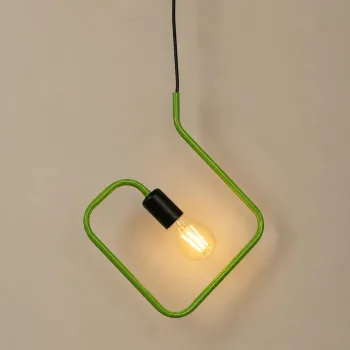 GLOBOSTAR® LIBBY 01096-1 Παιδικό Κρεμαστό Φωτιστικό Οροφής με Ντουί 1 x E27 AC 220-240V IP20 - Πράσινο & Μαύρο - Μ31 x Π4 x Υ37.5cm