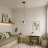 GLOBOSTAR® LIBBY 01096-1 Παιδικό Κρεμαστό Φωτιστικό Οροφής με Ντουί 1 x E27 AC 220-240V IP20 - Πράσινο & Μαύρο - Μ31 x Π4 x Υ37.5cm