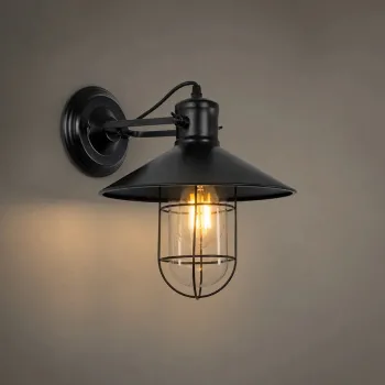 GLOBOSTAR® CELL 01118 Vintage Φωτιστικό Τοίχου - Απλίκα με Ντουί 1 x E27 AC 220-240V IP20 - Μαύρο - Μ26.5 x Π32 x Υ30cm GLOBOSTAR® CELL 01118 Vintage Φωτιστικό Τοίχου - Απλίκα με Ντουί 1 x E27 AC 220-240V IP20 - Μαύρο - Μ26.5 x Π32 x Υ30cm