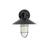GLOBOSTAR® CELL 01118 Vintage Φωτιστικό Τοίχου - Απλίκα με Ντουί 1 x E27 AC 220-240V IP20 - Μαύρο - Μ26.5 x Π32 x Υ30cm