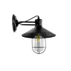 GLOBOSTAR® CELL 01118 Vintage Φωτιστικό Τοίχου - Απλίκα με Ντουί 1 x E27 AC 220-240V IP20 - Μαύρο - Μ26.5 x Π32 x Υ30cm