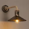 GLOBOSTAR® VINSA 01136 Boho Φωτιστικό Τοίχου - Απλίκα με Ντουί 1 x E27 AC 220-240V IP20 - Χάλκινο & Μπεζ - Μ26 x Π40 x Υ28cm