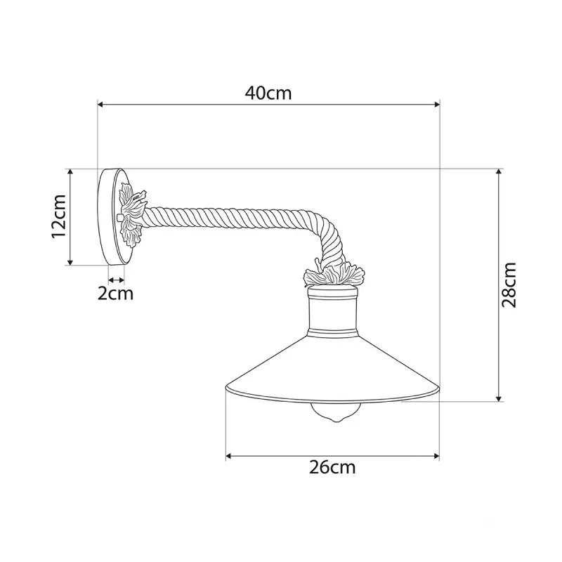 GLOBOSTAR® VINSA 01136 Boho Φωτιστικό Τοίχου - Απλίκα με Ντουί 1 x E27 AC 220-240V IP20 - Χάλκινο & Μπεζ - Μ26 x Π40 x Υ28cm