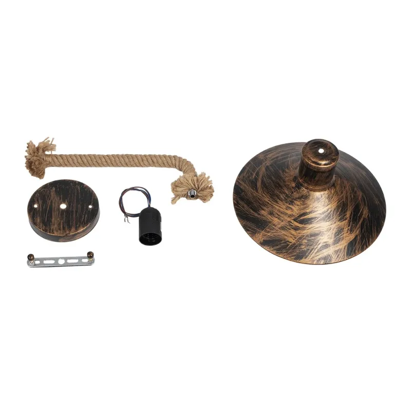 GLOBOSTAR® VINSA 01136 Boho Φωτιστικό Τοίχου - Απλίκα με Ντουί 1 x E27 AC 220-240V IP20 - Χάλκινο & Μπεζ - Μ26 x Π40 x Υ28cm
