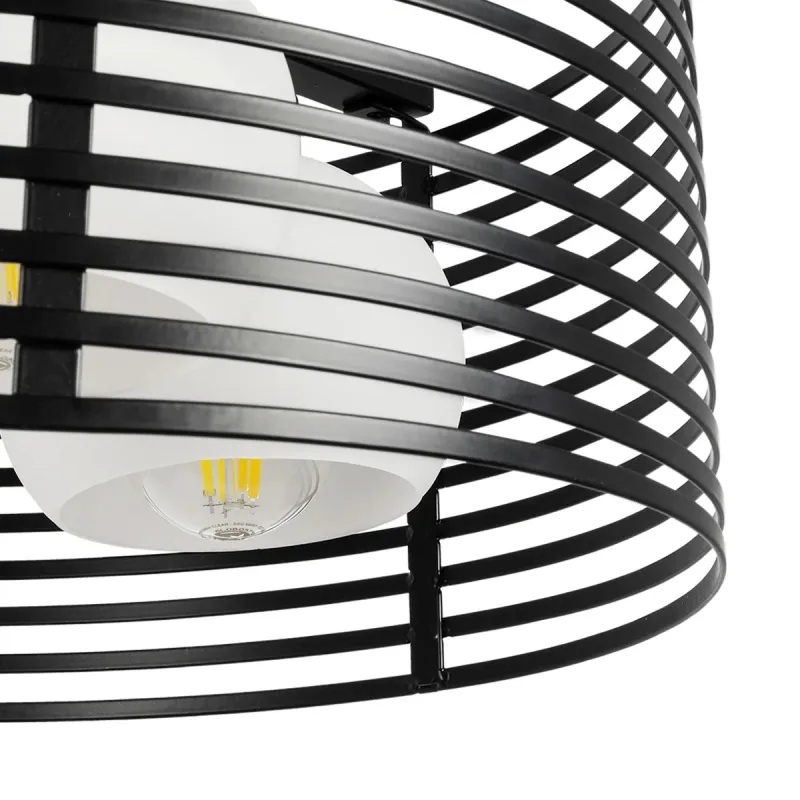 GLOBOSTAR® KEVIA 01150 Μοντέρνο Κρεμαστό Φωτιστικό Οροφής με Ντουί 3 x E27 AC 220-240V IP20 - Μαύρο & Λευκό - Μ40 x Π40 x Υ22cm