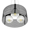 GLOBOSTAR® KEVIA 01150 Μοντέρνο Κρεμαστό Φωτιστικό Οροφής με Ντουί 3 x E27 AC 220-240V IP20 - Μαύρο & Λευκό - Μ40 x Π40 x Υ22cm