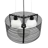 GLOBOSTAR® KEVIA 01150 Μοντέρνο Κρεμαστό Φωτιστικό Οροφής με Ντουί 3 x E27 AC 220-240V IP20 - Μαύρο & Λευκό - Μ40 x Π40 x Υ22cm