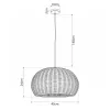 GLOBOSTAR® DE LA MER 01624 Boho Κρεμαστό Φωτιστικό Οροφής με Ντουί 3 x E27 AC 220-240V IP20 - Μπεζ - Μ45 x Π45 x Υ24cm