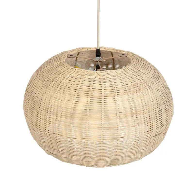 GLOBOSTAR® DE LA MER 01624 Boho Κρεμαστό Φωτιστικό Οροφής με Ντουί 3 x E27 AC 220-240V IP20 - Μπεζ - Μ45 x Π45 x Υ24cm