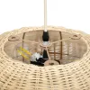 GLOBOSTAR® DE LA MER 01624 Boho Κρεμαστό Φωτιστικό Οροφής με Ντουί 3 x E27 AC 220-240V IP20 - Μπεζ - Μ45 x Π45 x Υ24cm