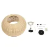 GLOBOSTAR® DE LA MER 01624 Boho Κρεμαστό Φωτιστικό Οροφής με Ντουί 3 x E27 AC 220-240V IP20 - Μπεζ - Μ45 x Π45 x Υ24cm