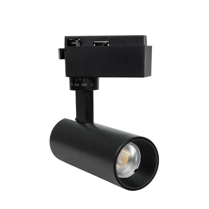 GLOBOSTAR® LUGANO 60804 Μονοφασικό Σποτ Ράγας LED 10W 1250lm 36° AC 220-240V IP20 Φυσικό Λευκό 4500K - Bridgelux COB Chip & TÜV SÜD Driver - Eurotrack 1PH - Μαύρο Ματ - Μ8.5 x Π5 x Υ18cm - 5 Χρόνια Εγγύηση