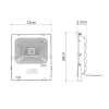 GLOBOSTAR® RGBFLOOD 75602 Προβολέας με IR Ασύρματο Χειριστήριο LED 50W 3250lm 120° AC 220-240V Αδιάβροχο IP66 Πολύχρωμο RGB Dimmable - COB Chip - Μαύρο Ματ - Μ22 x Π5.5 x Υ28cm - 2 Χρόνια Εγγύηση