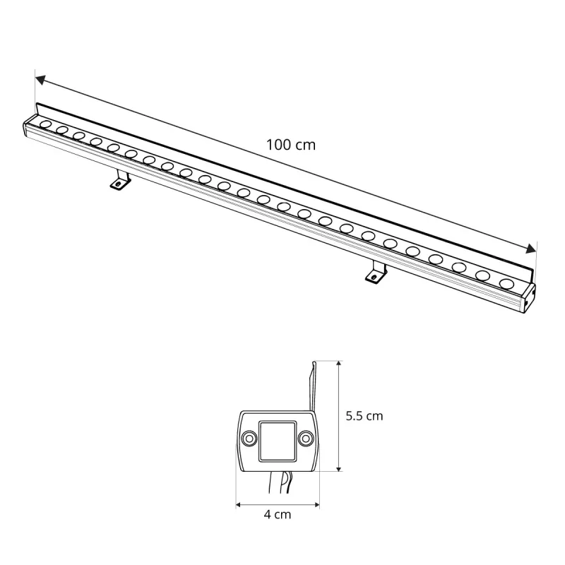 GLOBOSTAR® WASHERFAIA 90187 Μπάρα Φωτισμού Wall Washer με Αντιθαμβωτική Γρίλια LED 24W 2760lm 15° DC 24V Αδιάβροχο IP65 Φυσικό Λευκό 4500K Dimmable - Bridgelux SMD Chip - Γκρί Ανθρακί - Μ100 x Π4 x Υ5.5cm - 3 Χρόνια Εγγύηση