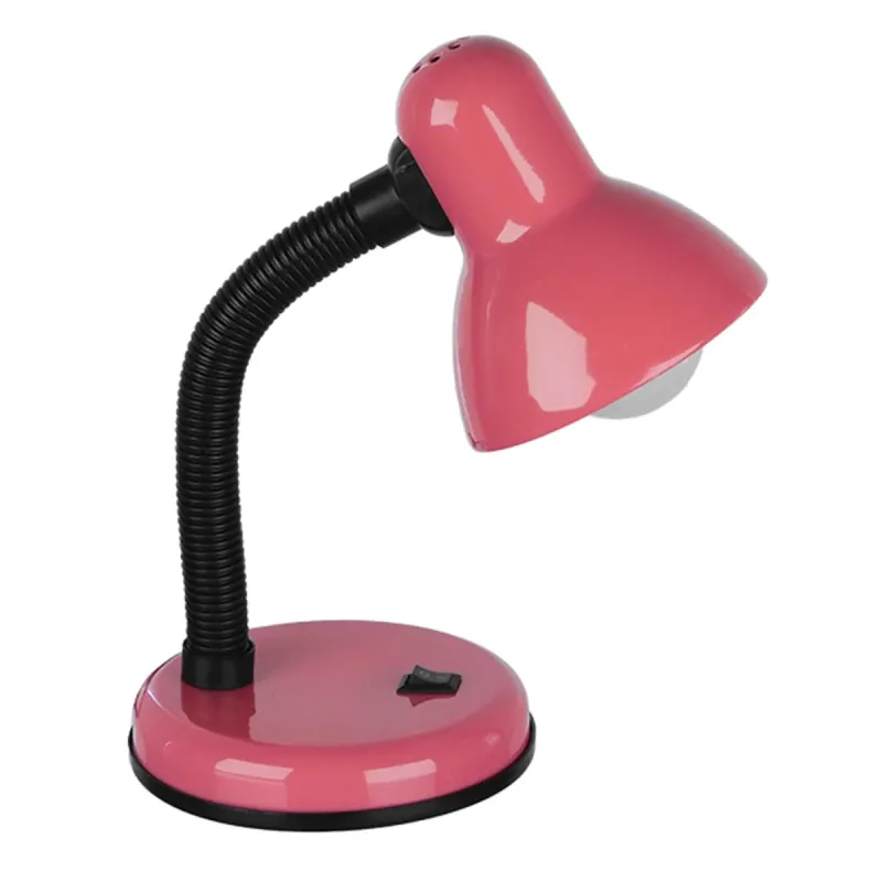 GLOBOSTAR® STUDENT GLB-102-0011 Μοντέρνο Επιτραπέζιο Φωτιστικό Πορτατίφ με Ντουί 1 x E27 AC 220-240V IP20 - Ροζ & Μαύρο - Μ14 x Π14 x Υ32cm