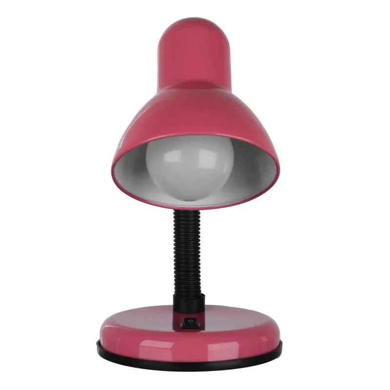 GLOBOSTAR® STUDENT GLB-102-0011 Μοντέρνο Επιτραπέζιο Φωτιστικό Πορτατίφ με Ντουί 1 x E27 AC 220-240V IP20 - Ροζ & Μαύρο - Μ14 x Π14 x Υ32cm