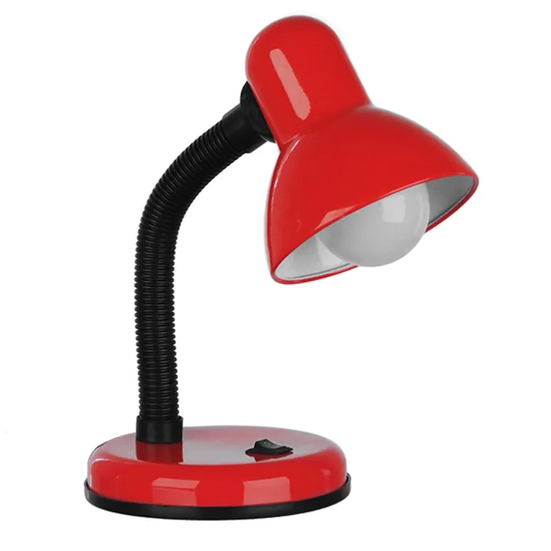 GLOBOSTAR® STUDENT GLB-102-0012 Μοντέρνο Επιτραπέζιο Φωτιστικό Πορτατίφ με Ντουί 1 x E27 AC 220-240V IP20 - Κόκκινο & Μαύρο - Μ14 x Π14 x Υ32cm
