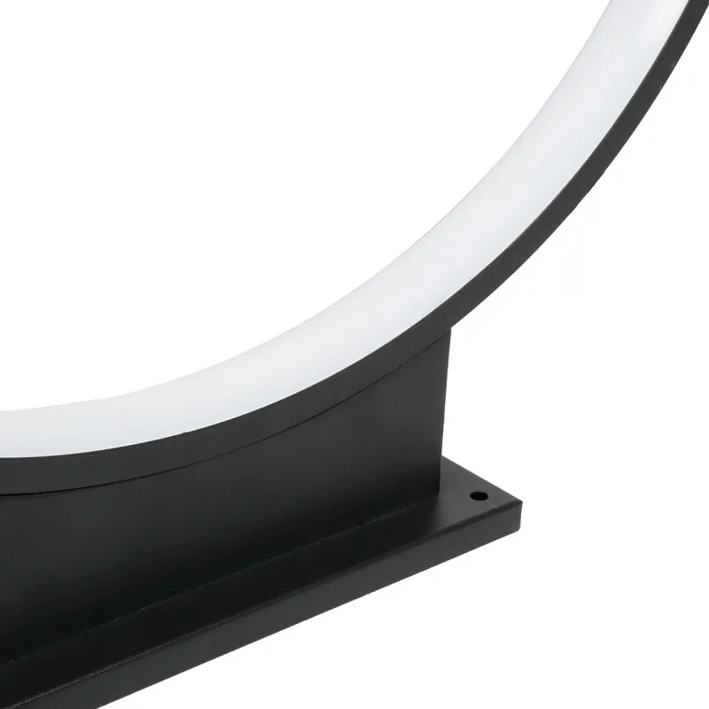 GLOBOSTAR® LUNEA GLB-103-0009 Φωτιστικό Κολωνάκι Κήπου LED 15W 1350lm 120° AC 220-240V Αδιάβροχο IP65 Θερμό Λευκό 2700K - Sanan SMD Chip - Μαύρο Ματ - Μ45 x Π7 x Υ50cm - 3 Χρόνια Εγγύηση