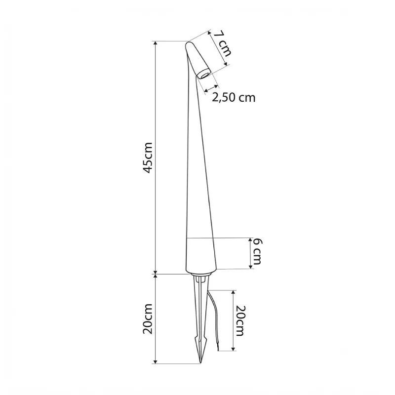 GLOBOSTAR® EDGE GLB-103-0011 Φωτιστικό Κολωνάκι Κήπου με Καρφωτή Βάση LED 3W 270lm 60° DC 24V Αδιάβροχο IP65 Θερμό Λευκό 2700K - Sanan SMD Chip - Μαύρο Ματ - Μ6 x Π6 x Υ45cm - 3 Χρόνια Εγγύηση