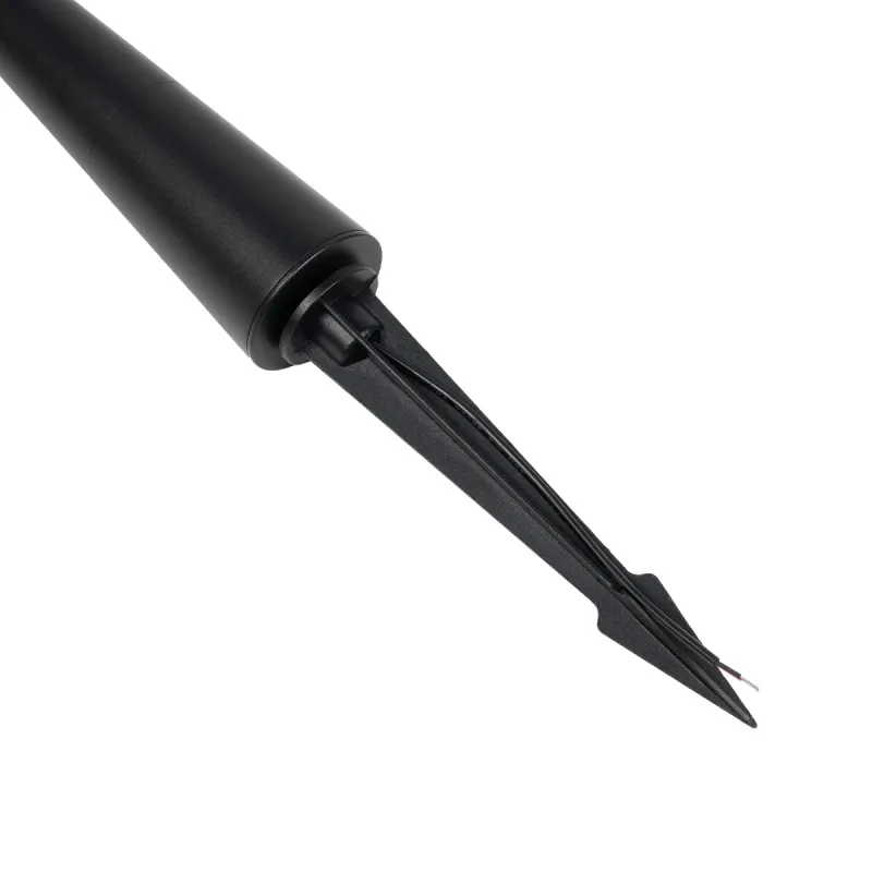 GLOBOSTAR® EDGE GLB-103-0011 Φωτιστικό Κολωνάκι Κήπου με Καρφωτή Βάση LED 3W 270lm 60° DC 24V Αδιάβροχο IP65 Θερμό Λευκό 2700K - Sanan SMD Chip - Μαύρο Ματ - Μ6 x Π6 x Υ45cm - 3 Χρόνια Εγγύηση