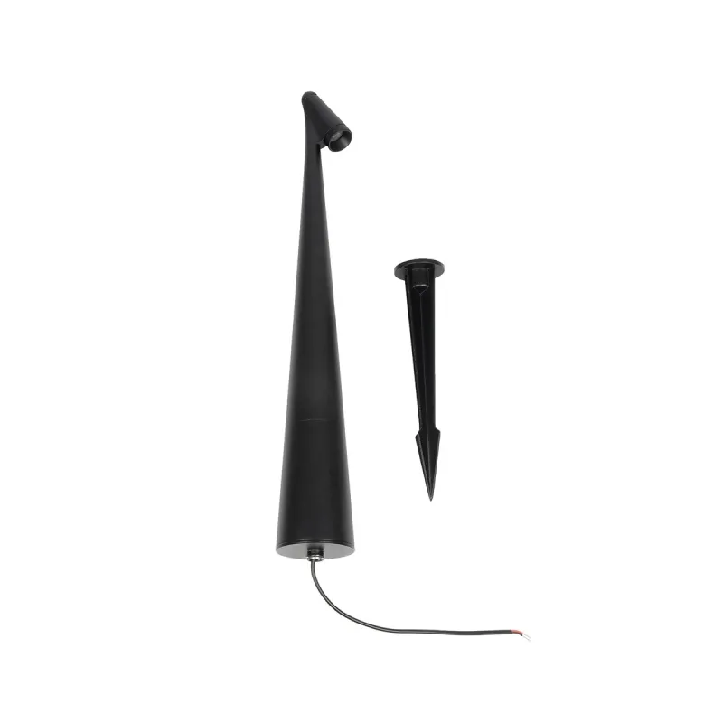 GLOBOSTAR® EDGE GLB-103-0011 Φωτιστικό Κολωνάκι Κήπου με Καρφωτή Βάση LED 3W 270lm 60° DC 24V Αδιάβροχο IP65 Θερμό Λευκό 2700K - Sanan SMD Chip - Μαύρο Ματ - Μ6 x Π6 x Υ45cm - 3 Χρόνια Εγγύηση